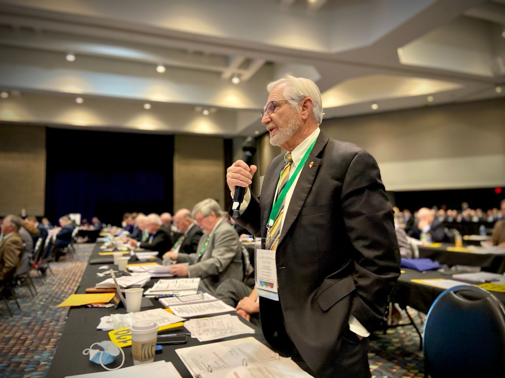 IFB President Richard Guebert Jr. speaks from the delegate floor